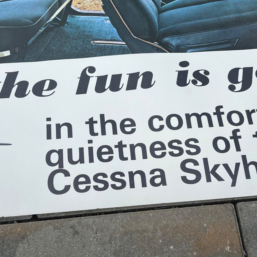 Cessna Skyhawk Vtg Orig Advertising Poster "Half the fun is going" 22-1/2x28-3/8 - Picture 4 of 14